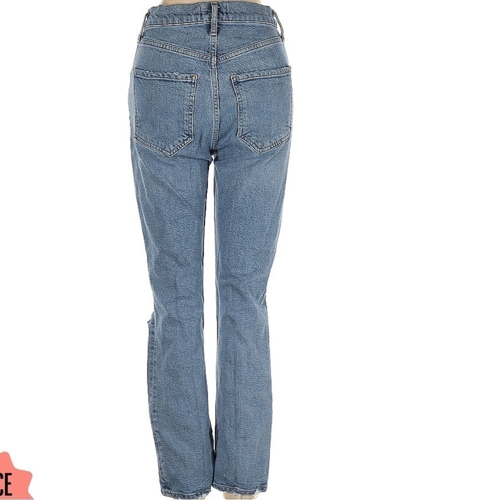 Agolde Tapered Straight Distressed Riley Jean High Rise Button Fly Size 24 - Picture 3 of 7